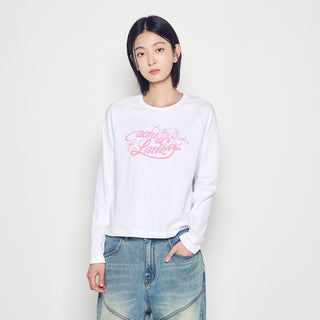 WOMAN MIRROR AC BEAR LONG SLEEVE T-SHIRT WHITE