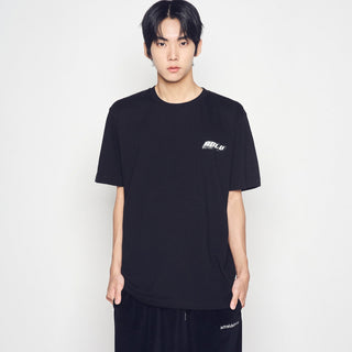 OVERLAPPING STANDARD SHORT SLEEVE T-SHIRT BLACK