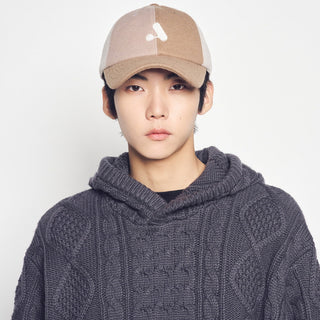 WOOL BLEND MULTI COLOR SCHEME BALL CAP BEIGE