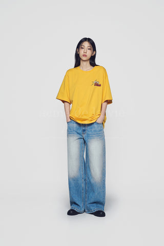 CRACK STAR LOGO SHORT SLEEVE T-SHIRT YELLOW