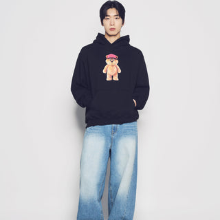 3D STAND AC BEAR NAPPING HOODIE BLACK