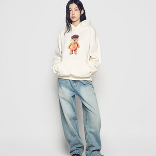 3D STAND AC BEAR NAPPING HOODIE CREAM