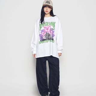 AC BEAR HALLOWEEN LONG SLEEVE T-SHIRT WHITE