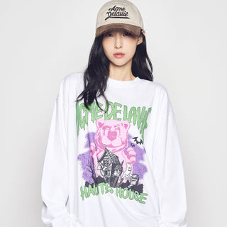 AC BEAR HALLOWEEN LONG SLEEVE T-SHIRT WHITE