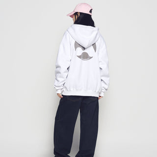 A SYMBOL CIRCLE NAPPING HOODIE ZIP UP WHITE