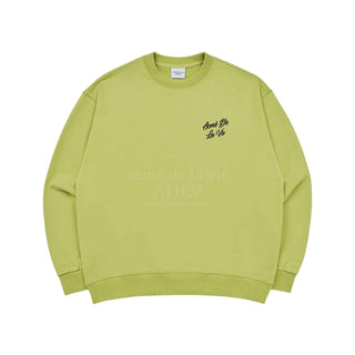 SCRIPT LOGO PRINTING SWEAT SHIRT LIME