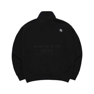 BASIC LOGO NEEDLEWORK PULLOVER SWEATSHIRT BLACK