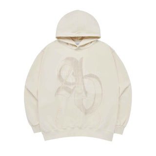 HALFTONE SYMBOL PRINTING HOODIE CREAM