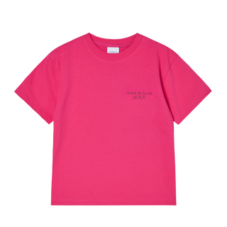 KIDS AC BEAR BASIC LOGO SHORT SLEEVE T-SHIRT HOT PINK