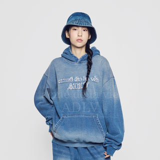 DAMAGE WASHING DENIM BUCKET HAT BLUE