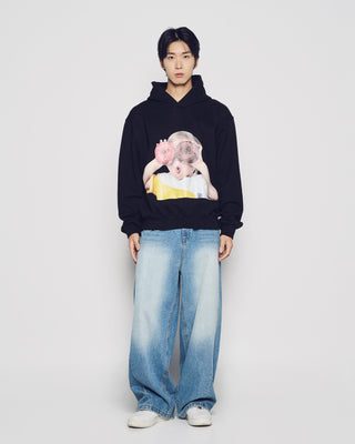 NEW ADLV BABY FACE DONUTS 1 HOODIE BLACK