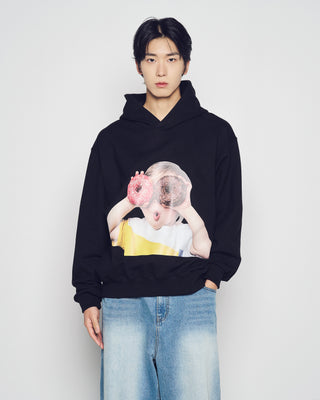 NEW ADLV BABY FACE DONUTS 1 HOODIE BLACK