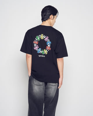 ROUND WALKING AC BEAR SHORT SLEEVE T-SHIRT BLACK