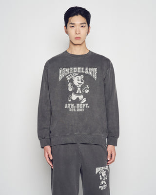 FOOTBALL AC BEAR PIGMENT SWEATSHIRT CHARCOAL