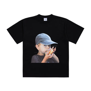 ADLV BABY FACE SHORT SLEEVE T-SHIRT BLACK CAP BOY