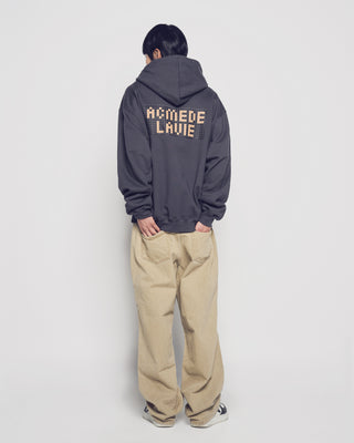 BLOCK AC BEAR HOODIE CHARCOAL