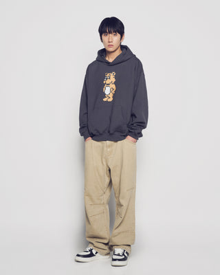 BLOCK AC BEAR HOODIE CHARCOAL