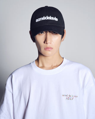 FELT APPLIQUE BASIC BALL CAP BLACK