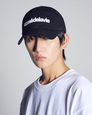 FELT APPLIQUE BASIC BALL CAP BLACK