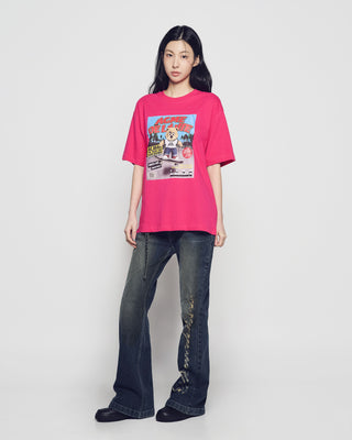 MAGAZINE AC BEAR SHORT SLEEVE T-SHIRT HOT PINK