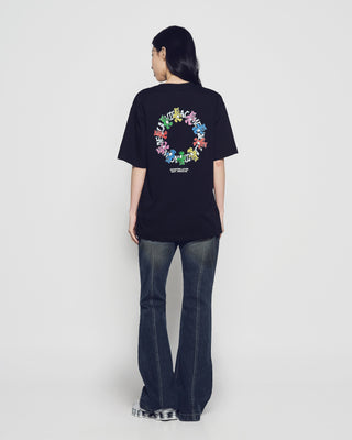 ROUND WALKING AC BEAR SHORT SLEEVE T-SHIRT BLACK