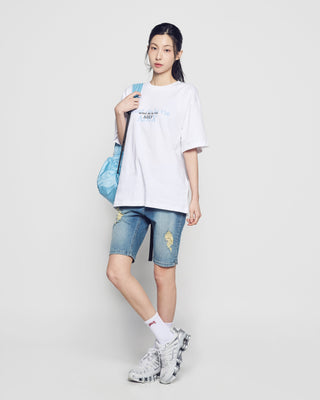 DOUBLE EFFECT SHORT SLEEVE T-SHIRT WHITE