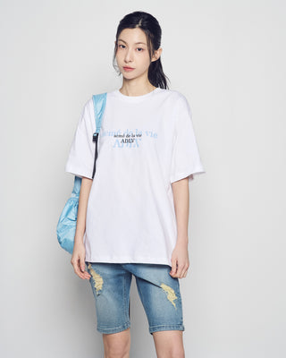 DOUBLE EFFECT SHORT SLEEVE T-SHIRT WHITE