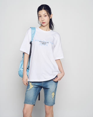 DOUBLE EFFECT SHORT SLEEVE T-SHIRT WHITE