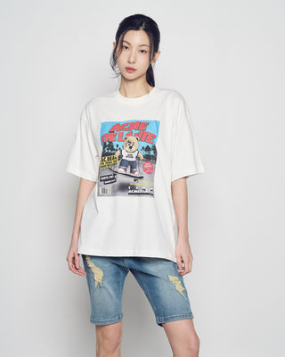 MAGAZINE AC BEAR SHORT SLEEVE T-SHIRT CREAM