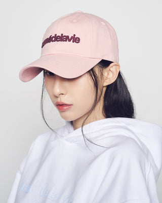 FELT APPLIQUE BASIC BALL CAP PINK