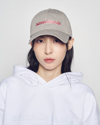 TWO COLOR EMBROIDERY BASIC BALL CAP GRAY