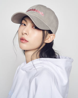TWO COLOR EMBROIDERY BASIC BALL CAP GRAY