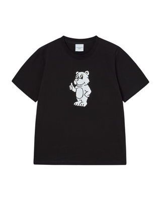 WOMAN BASIC AC BEAR SHORT SLEEVE T-SHIRT BLACK