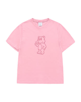 WOMAN BASIC AC BEAR SHORT SLEEVE T-SHIRT LIGHT PINK