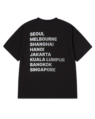 DUST BLUR EFFECT SHORT SLEEVE T-SHIRT BLACK