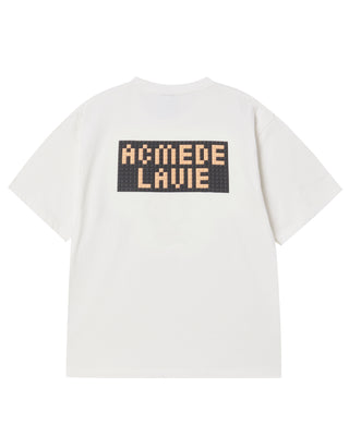 BLOCK AC BEAR SHORT SLEEVE T-SHIRT CREAM