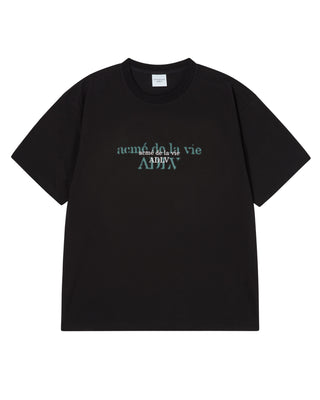 DOUBLE EFFECT SHORT SLEEVE T-SHIRT BLACK