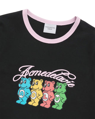 WOMAN AC BEAR CROP RINGER T-SHIRT BLACK