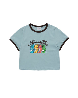 WOMAN AC BEAR CROP RINGER T-SHIRT DARK MINT
