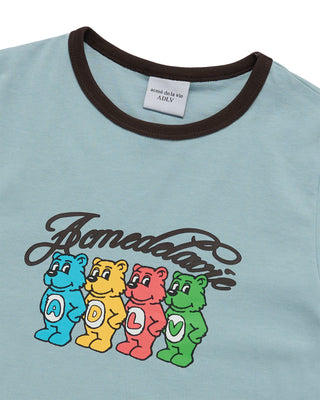 WOMAN AC BEAR CROP RINGER T-SHIRT DARK MINT