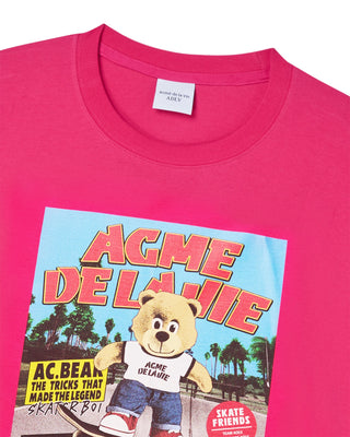 MAGAZINE AC BEAR SHORT SLEEVE T-SHIRT HOT PINK