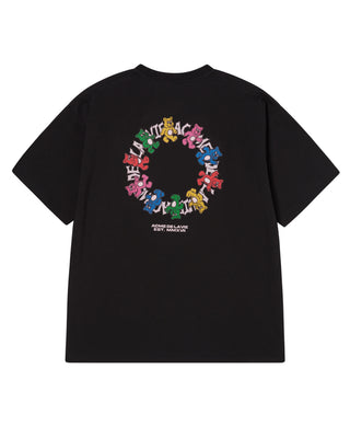 ROUND WALKING AC BEAR SHORT SLEEVE T-SHIRT BLACK