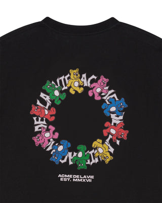 ROUND WALKING AC BEAR SHORT SLEEVE T-SHIRT BLACK