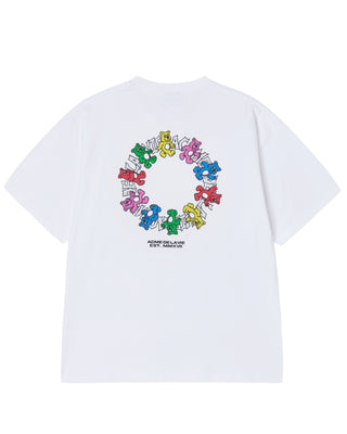 ROUND WALKING AC BEAR SHORT SLEEVE T-SHIRT WHITE