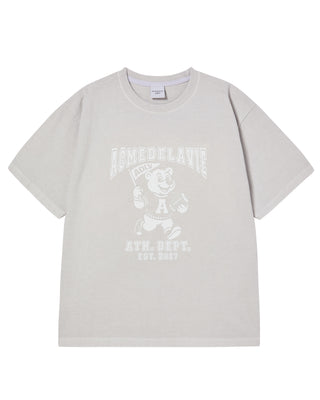FOOTBALL AC BEAR PIGMENT SHORT SLEEVE T-SHIRT LIGHT GRAY