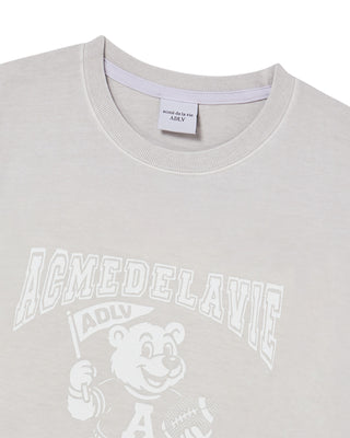 FOOTBALL AC BEAR PIGMENT SHORT SLEEVE T-SHIRT LIGHT GRAY