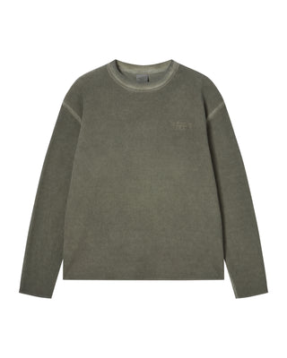 WAFFLE DYED LONG SLEEVE T-SHIRT KHAKI