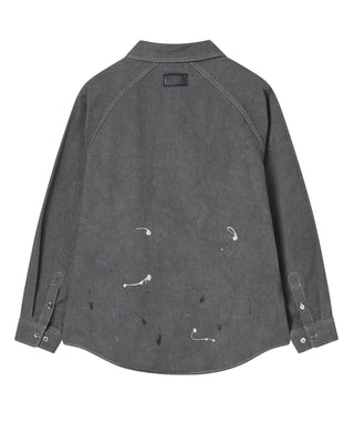 PAINT EFFECT OVERSIZED SHIRT CHARCOAL