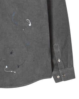 PAINT EFFECT OVERSIZED SHIRT CHARCOAL