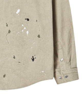 PAINT EFFECT OVERSIZED SHIRT BEIGE